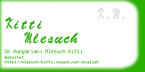 kitti mlesuch business card